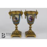 Pair of 19th Century Sevres Porcelain and Ormulu Vases