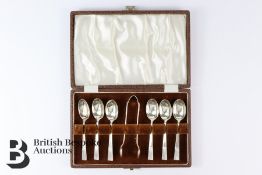 Silver Tea Spoons and Sugar Nip Set