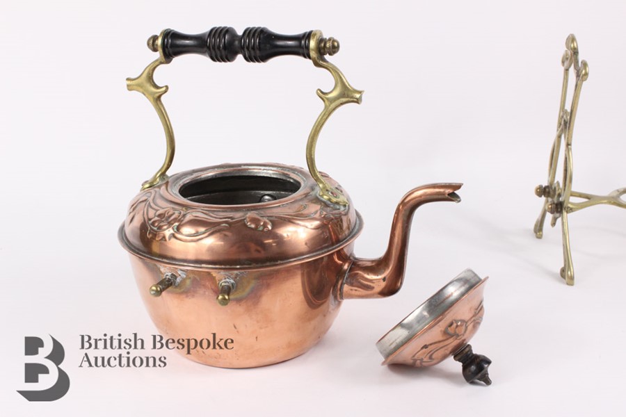 Art Nouveau Copper Kettle - Image 6 of 7