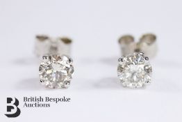 Pair of 14ct White Gold Diamond Stud Earrings