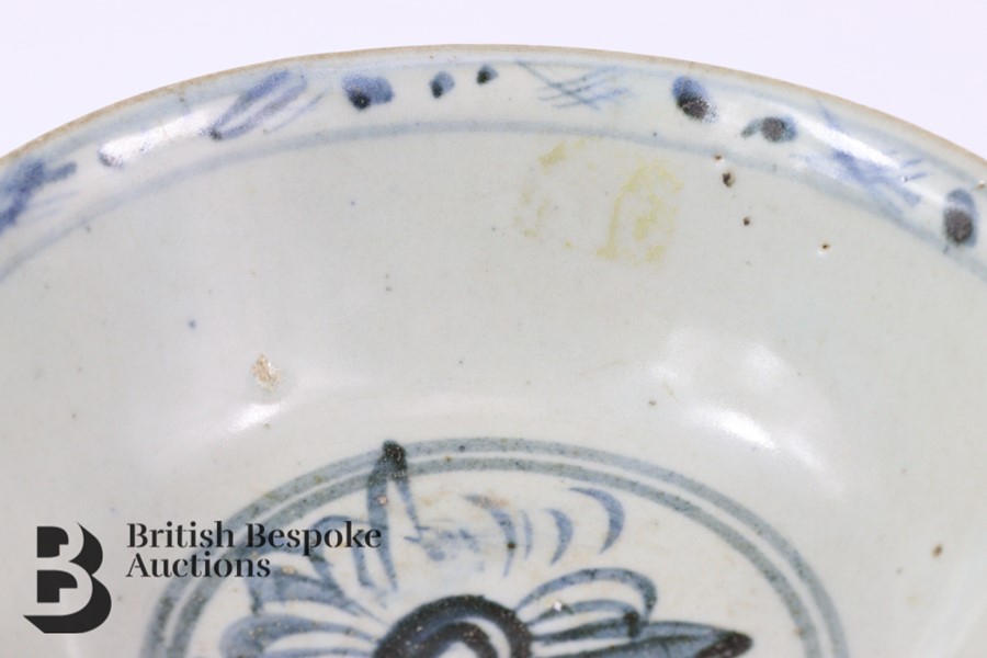 19th Century Blue and White Rice Bowl - Bild 4 aus 6