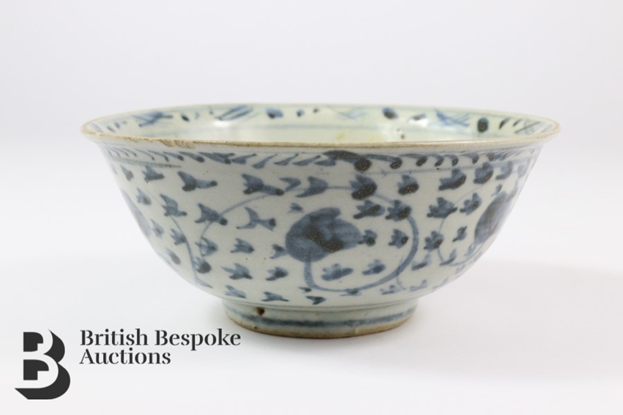 19th Century Blue and White Rice Bowl