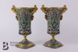 French 19th Century Ormolu and Cloisonné Vases