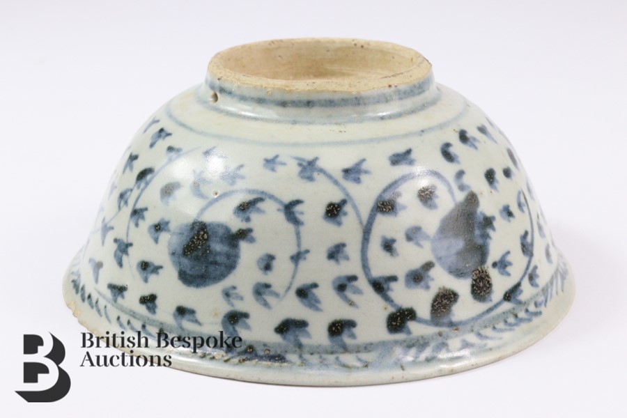 19th Century Blue and White Rice Bowl - Bild 5 aus 6