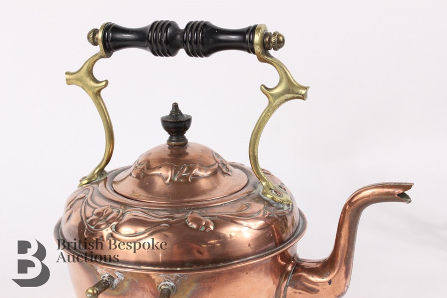 Art Nouveau Copper Kettle - Image 5 of 7