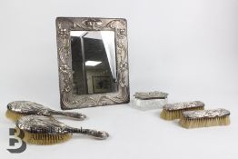 Edward VII Silver Vanity Mirror