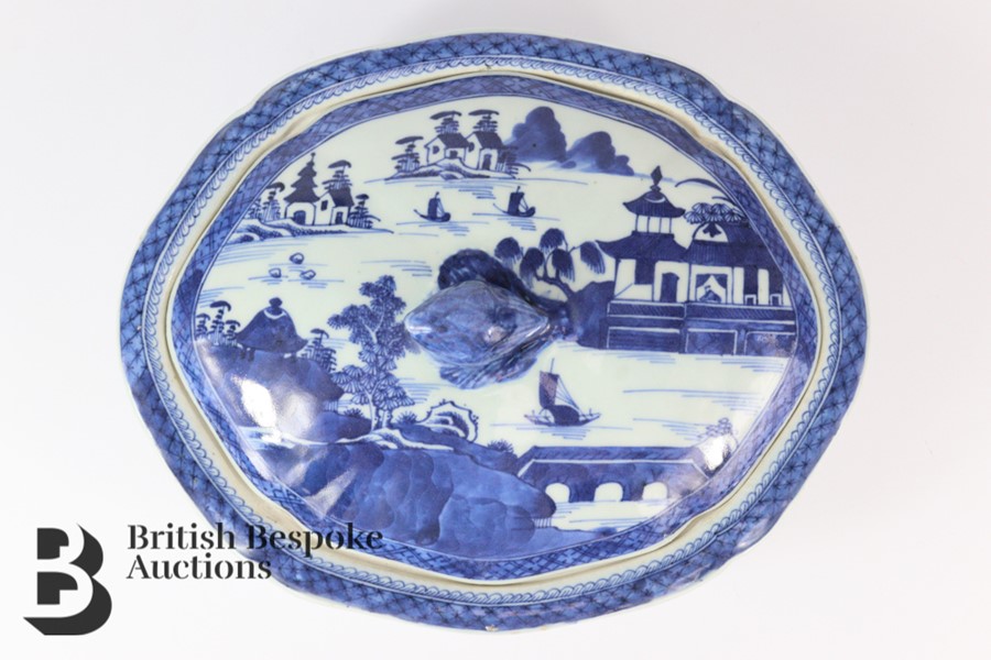 Blue and White Chinese Tureen and Cover - Image 2 of 6