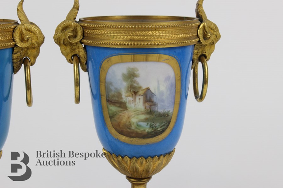 Pair of 19th Century Sevres Porcelain and Ormulu Vases - Image 7 of 10