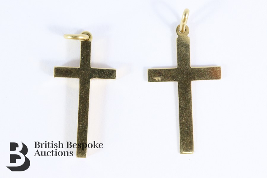 Two 18k Cross Pendants - Image 2 of 2