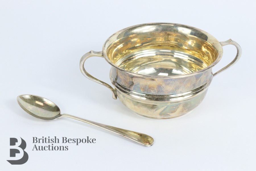 Silver Christening Bowl and Spoon - Image 2 of 2