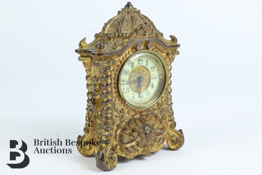 Ornate Edwardian Miniature Mantel Clock - Image 2 of 4