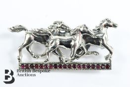 Silver Horse Brooch