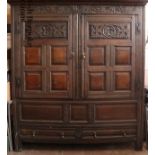 18th Century English Oak Linen Press