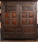 18th Century English Oak Linen Press