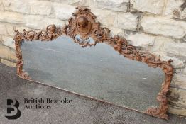 Antique Oak Mirrored Console Table