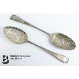 Pair of George III Silver Berry Spoons