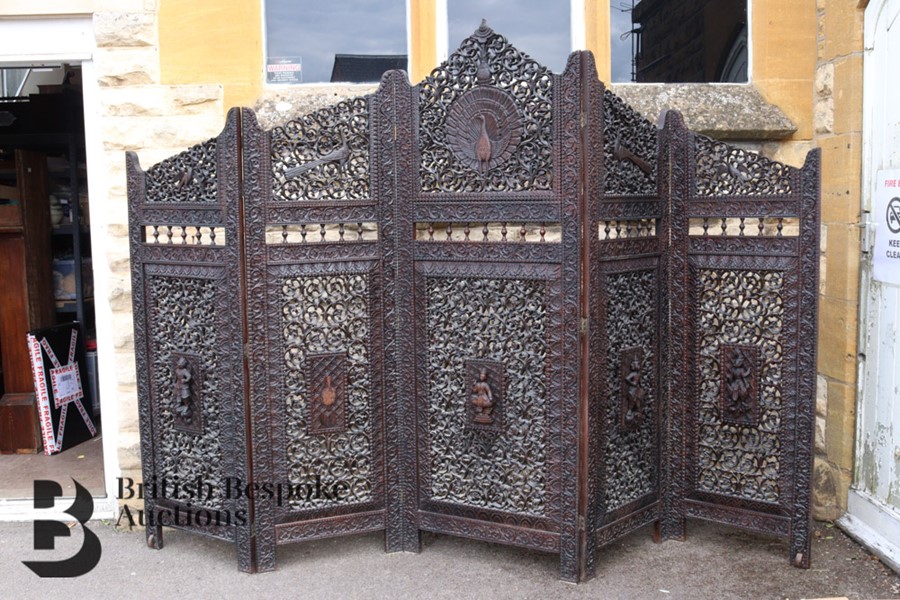 South Asian Five Panel Room Screen