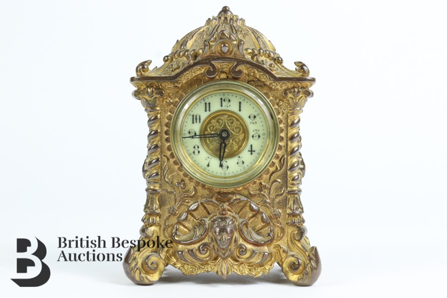 Ornate Edwardian Miniature Mantel Clock