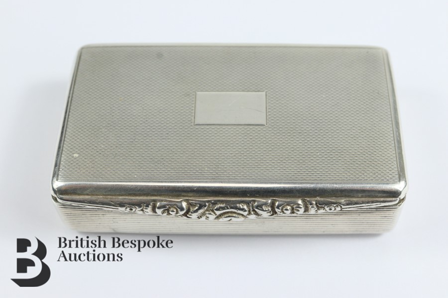 Silver Snuff Box and Napkin Rings - Image 3 of 4