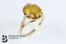 9ct Yellow Gold Beryl Ring