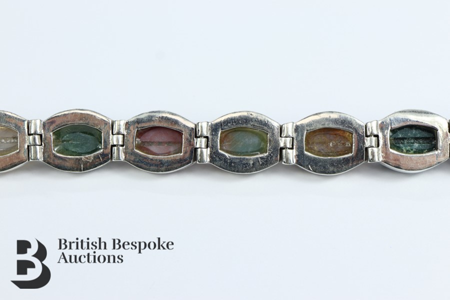 Silver and Agate Bracelet - Image 4 of 5