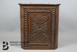 Antique Oak Miniature Corner Cupboard