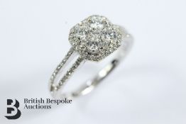 18ct White Gold and Diamond Cluster Ring