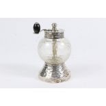 Rare Silver and Cut Glass Pepper Grinder