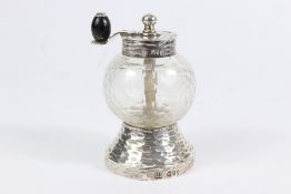 Rare Silver and Cut Glass Pepper Grinder
