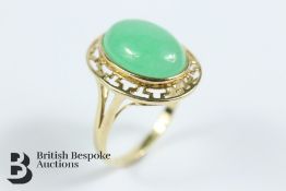 14ct Yellow Gold Jade Ring