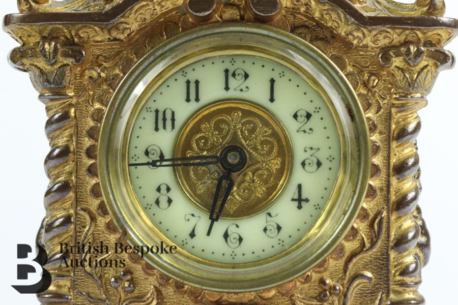 Ornate Edwardian Miniature Mantel Clock - Image 4 of 4