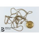 18ct Gold Pocket Watch on 15ct Gold Muff Chain