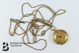 18ct Gold Pocket Watch on 15ct Gold Muff Chain