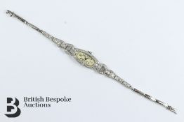 Art Deco Platinum and Diamond Cocktail Watch Bracelet