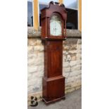 19th Century Derbyshire Mahogany Long Case Clock