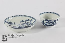 Dr Wall, or first period Worcester Blue and White Tea Bowl and Saucer