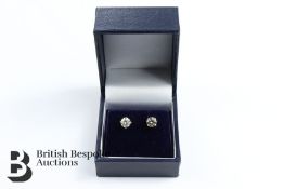 14ct White Gold Diamond Stud Earrings