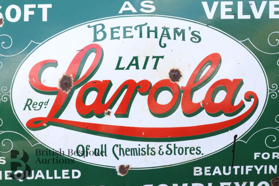 Beetham's Lait Larola Enamel Advertisment Sign - Image 2 of 4