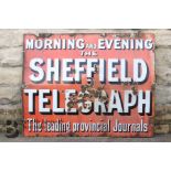 Morning & Evening Sheffield Telegraph Enamel Sign