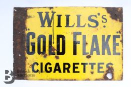 Wills's Gold Flake Cigarettes Advertisement Sign