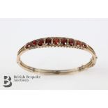 Edwardian 9ct Gold Garnet Bracelet