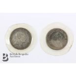 Two George III Three Shilling Silver Bank Tokens