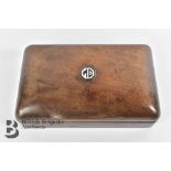 Ex-University Motors MG Desk Top Wood Cigarette and Cigar Box