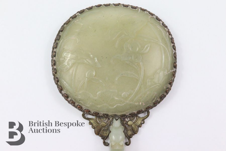 Chinese White Jade Hand Mirror - Image 8 of 13