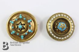 Victorian 14ct and Turquoise Brooches