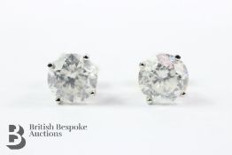 14ct White Gold Diamond Stud Earrings