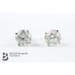 14ct White Gold Diamond Stud Earrings