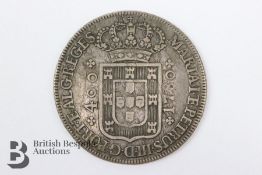 Silver Portuguese Marie I and Pedros III 400 Reis