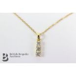 A FIne 18ct Three Stone Diamond Pendant Necklace