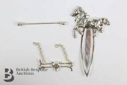 A Silver Bookmark & A Silver Cravat Brooch